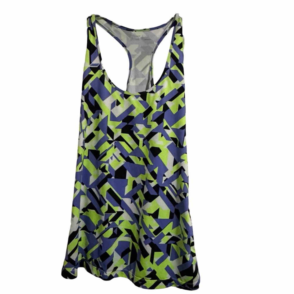 Xersion Blue and Green Abstract Tank Top - XL